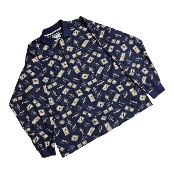 Vintage Northern Elements AOP Polo Long Sleeves - Picture 2 of 6